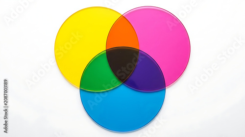 Three colorful overlapping circles design