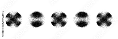 Canvastavla Grainy noise circles vector set