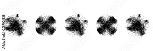 Canvastavla Grainy noise circles vector set