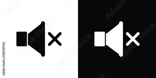 Tableau sur toile Mute speaker icon set