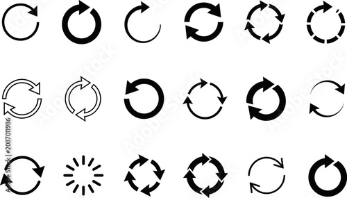Set of various circular and arrow icons