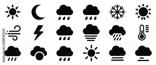 Obraz na plátně Weather icons