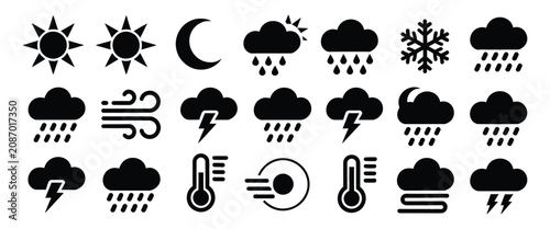 Obraz na plátně Weather icons