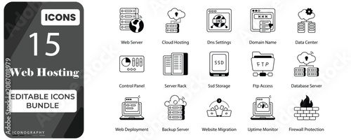 Quadro su tela Web Hosting Icons Bundle