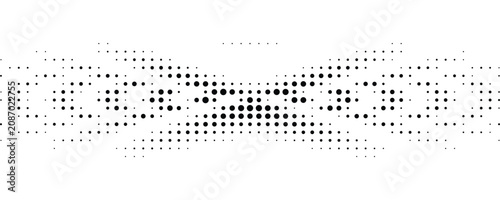 Fotografie Abstract halftone pattern with symmetrical dots in stark contrast against a clea