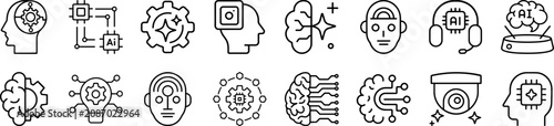 Fényképezés AI Workflow, automation, orchestration Premium and Professional Icon Collection,