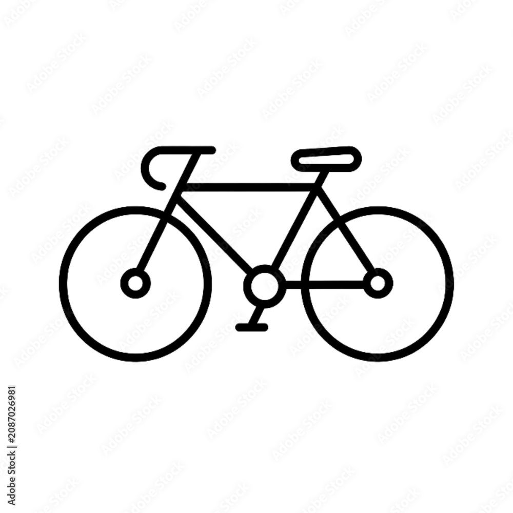 Fototapeta premium Road Bicycle Outline Icon, Minimal Cycling Line Symbol