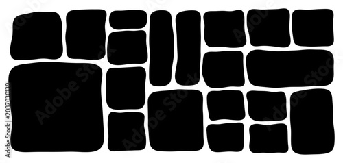 Irregular square border with hand-drawn edges, flowing curves and playful aesthetic vector illustration set. Perfect for creative layouts, doodle designs and artistic templates