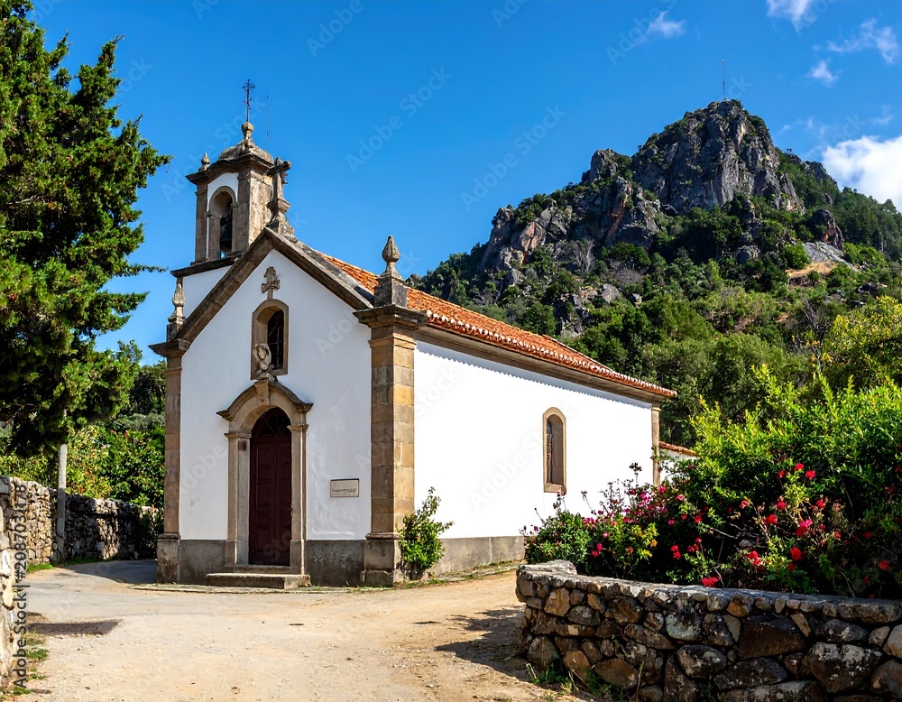 Naklejka premium Rural Chapel with Portugal.