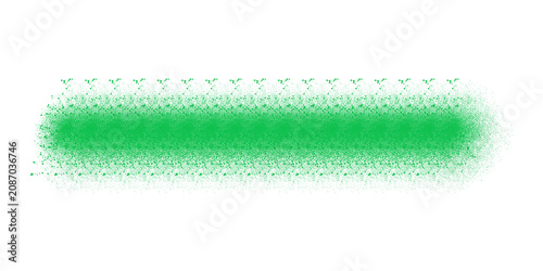 Horizontal green spray paint stroke isolated on transparent background for artistic projects