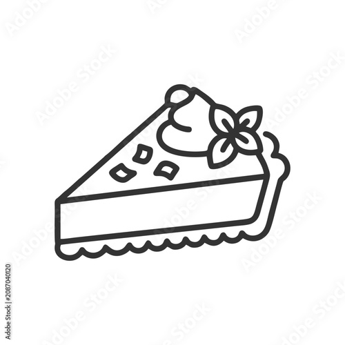 Cake Slice Dessert Line Icon Vector