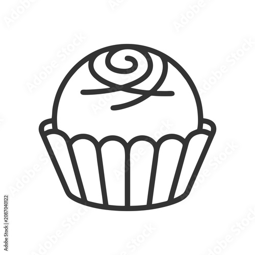 Cupcake Dessert Line Icon Vector