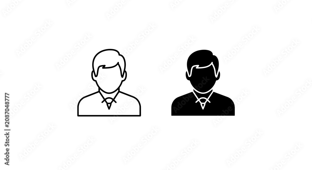 Fototapeta premium User avatar profile icon set with interface pictogram silhouette