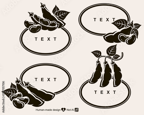 Beans label and icon set. Collection icons beans. Vector