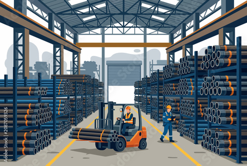 Canvastavla Industrial Warehouse Storage for Oil and Gas Pipes with Forklift