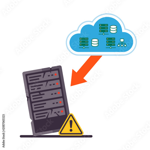 Cloud data migration from server rack to secure cloud storage infrastructure management
