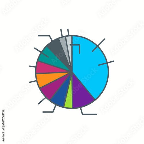 Colorful abstract circle graphic design background for data visualization infographic presentation slide