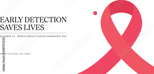 Fotografía Pink ribbon for breast cancer awareness isolated on white background