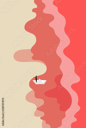 Business leadership, opportunity or career success vector. Symbol of courage, ambition, having a goal, inspiration