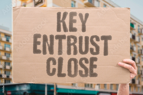 Cuadro en lienzo "Key entrust close" Sharing access requires deep trust