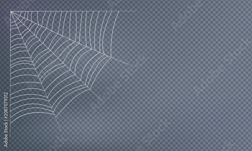 Canvastavla Spider Web Corner Illustration Isolated on Transparent Background