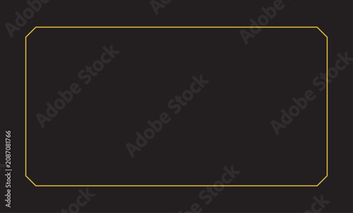 Modern rounded corner gold frame outline on dark background with minimalist rectangle template