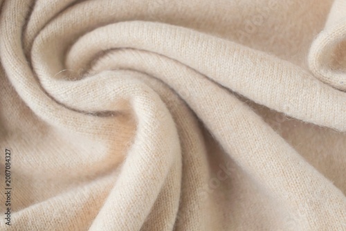 Foto Cashmere beige fabric, top view