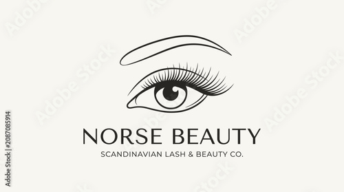 Norse Beauty Scandinavian Lash Logo Design.