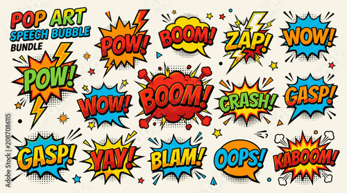 Slika na platnu Comic pop art speech bubble bundle.