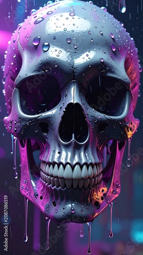 Skull with Water Droplets.