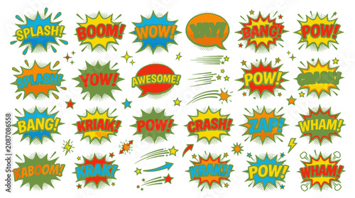 Εκτύπωση καμβά Colorful comic book explosion sound effects.