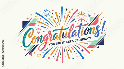 Photos Vibrant colorful celebration congratulations banner.