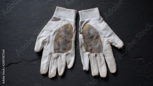 Dust-Covered Hands: PM2.5 Air Pollution Health Concept