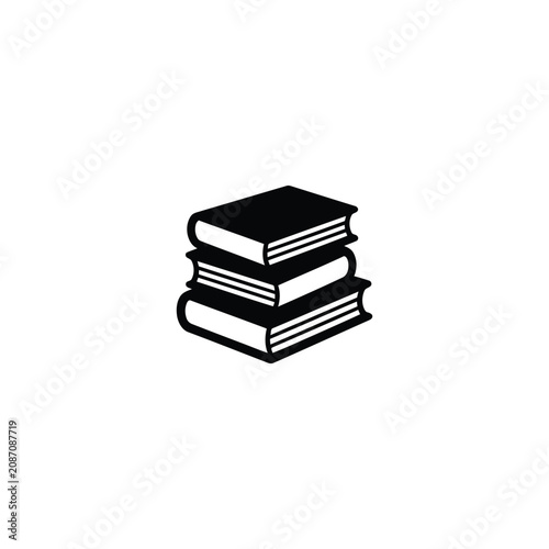 Obraz na płótnie Stack of books icon vector silhouette isolated on white background