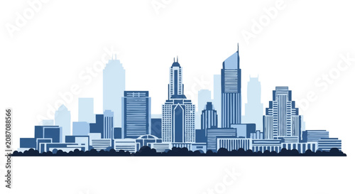 Abstract Austin Texas City Skyline Silhouette Vector Illustration with Modern Geometric Design