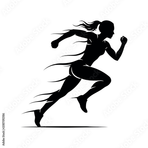 Running woman silhouette