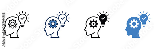 Foto Conceptualizing Ideas: A collection of icons representing the process of conceptualization and problem-solving