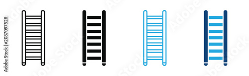 Photos Ladder icon set , variations in different colors and styles for various design