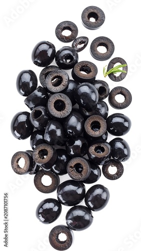 Sliced Black Olives Heap.