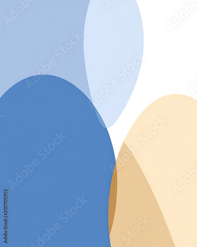 Minimalist Abstract Design with Soft Blue, Cream, and Pale Blue Colors for Modern Art