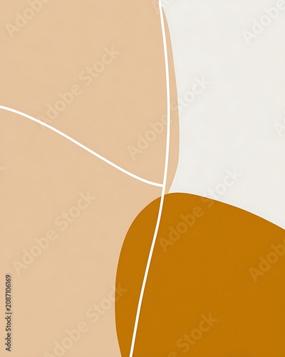 Abstract Minimalist Artistic Design with Geometric Shapes and Neutral Tones