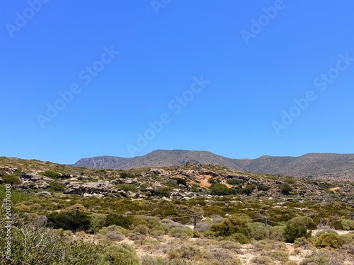 Obraz na plátně Horizontal landscape shot of the untouched wilderness in Crete, Greece
