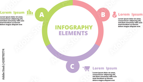 Venn diagram circles chart infographic