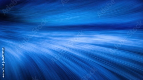 Abstract blue waves with motion blur water ocean