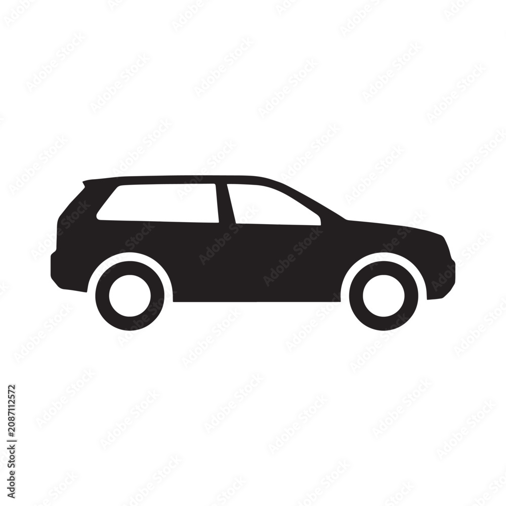 Fototapeta premium Station Wagon Silhouette On White Background Minimalist Automotive Icon