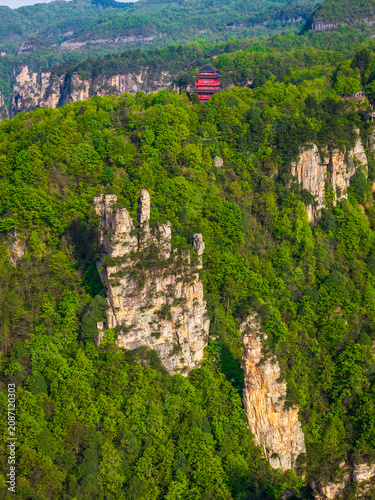 Aerial View of Zhangjiajie National Forest Park, Hunan Province, China