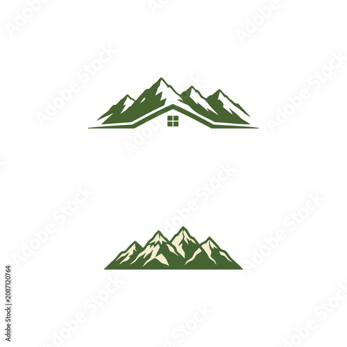 Mountain home logo icon set for real estate and travel Vector