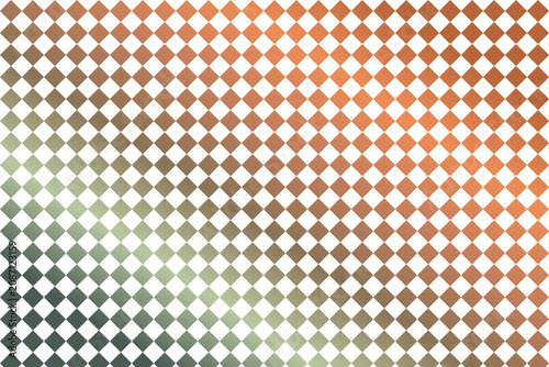 Harlequin Checkered Background with Diagonal Green and Copper Blend: Scripted Content presenting a geometric lattice matrix for rustic retail and digital packaging.