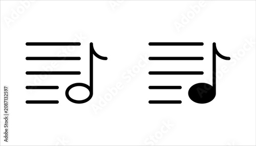 Foto Music playlist icon set collection vector illustration design on white backgroun