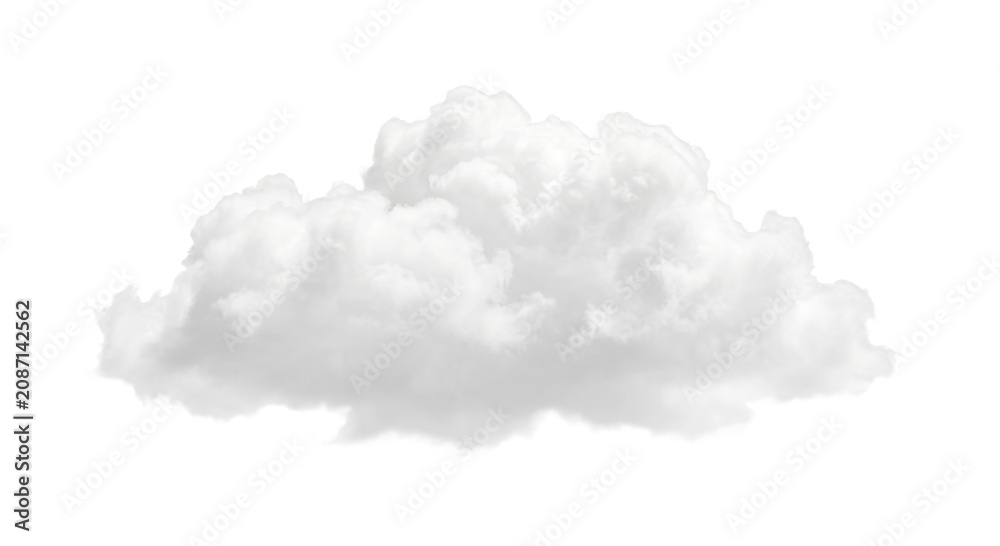 Fototapeta premium Fluffy white cumulus cloud isolated on a transparent background for design